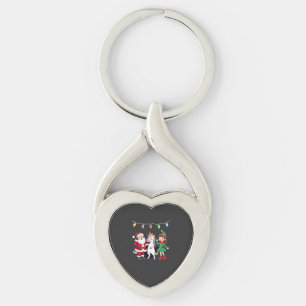 Dabbing Santa Elf Unicorn Christmas Kids Boys Men  Key Ring