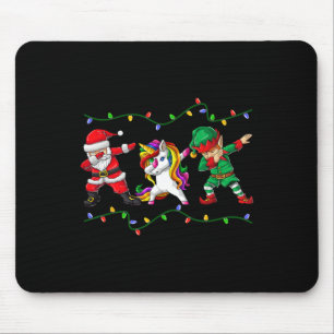 Dabbing Santa Elf Unicorn Christmas Kids Boys Men Mouse Pad