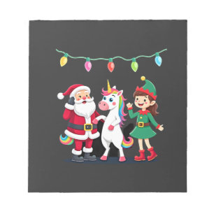Dabbing Santa Elf Unicorn Christmas Kids Boys Men  Notepad