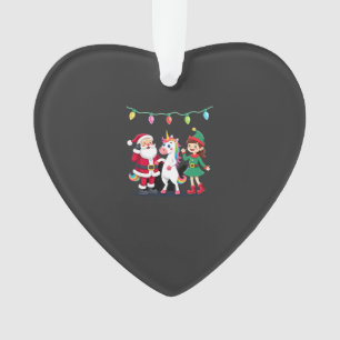 Dabbing Santa Elf Unicorn Christmas Kids Boys Men Ornament