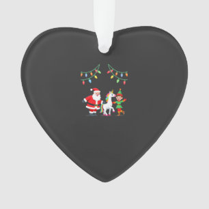 Dabbing Santa Elf Unicorn Christmas Kids Boys Men  Ornament