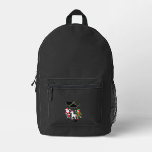 Dabbing Santa Elf Unicorn Christmas Kids Boys Men Printed Backpack