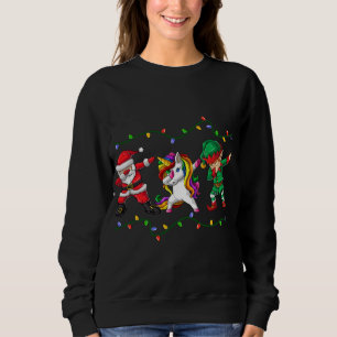 Dabbing Santa Elf Unicorn Christmas Sweatshirt