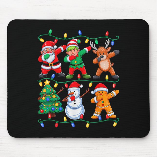 Dabbing Santa Elf Xmas Pjs Christmas Men Girl Yout Mouse Pad (Front)