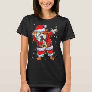Dabbing Santa English Bulldog Merry Christmas Kids T-Shirt