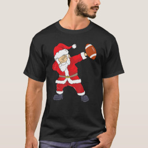 Dabbing Santa Football Santa Christmas Boys Men Ha T-Shirt