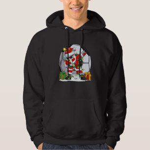 Dabbing Santa For Boys Girls Christmas Soccer Ball Hoodie
