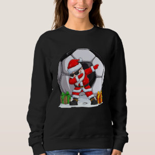 Dabbing Santa For Boys Girls Christmas Soccer Ball Sweatshirt