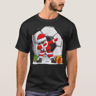 Dabbing Santa For Boys Girls Christmas Soccer Ball T-Shirt
