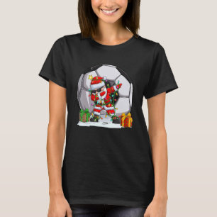 Dabbing Santa For Boys Girls Christmas Soccer Dab T-Shirt