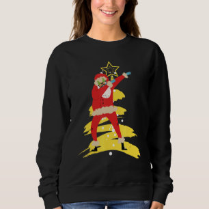 Dabbing Santa  For Boys Girls Christmas Tree Light Sweatshirt