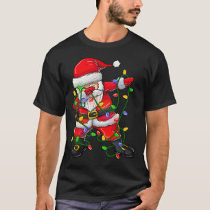 Dabbing Santa  for Boys Girls Christmas Tree Light T-Shirt