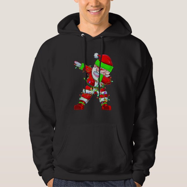 Dabbing Santa For Boys Girls Kids Christmas Tree L Hoodie (Front)