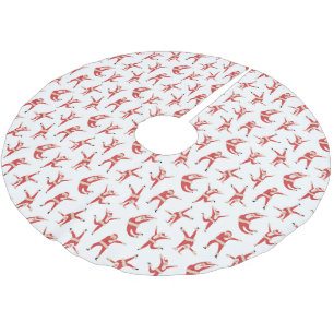 Dabbing Santa Fun Christmas Pattern Brushed Polyester Tree Skirt