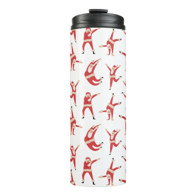 Dabbing Santa Fun Christmas Pattern Thermal Tumbler (Front)