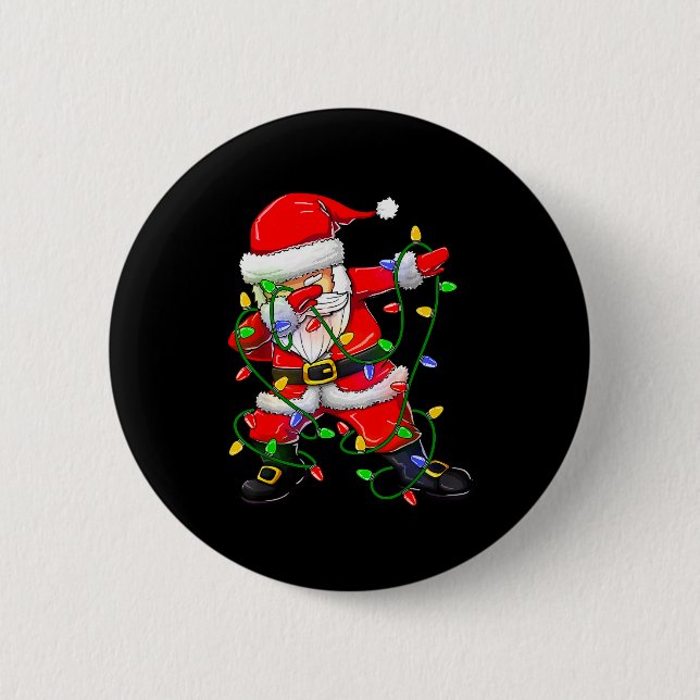 Dabbing Santa Funny Christmas Shirts Women 2024 Bo 6 Cm Round Badge (Front)