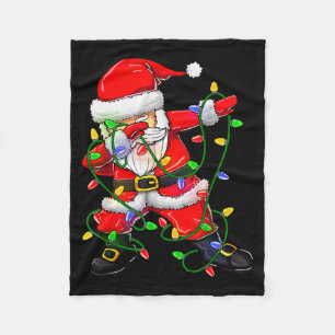 Dabbing Santa Funny Christmas Shirts Women 2024 Bo Fleece Blanket