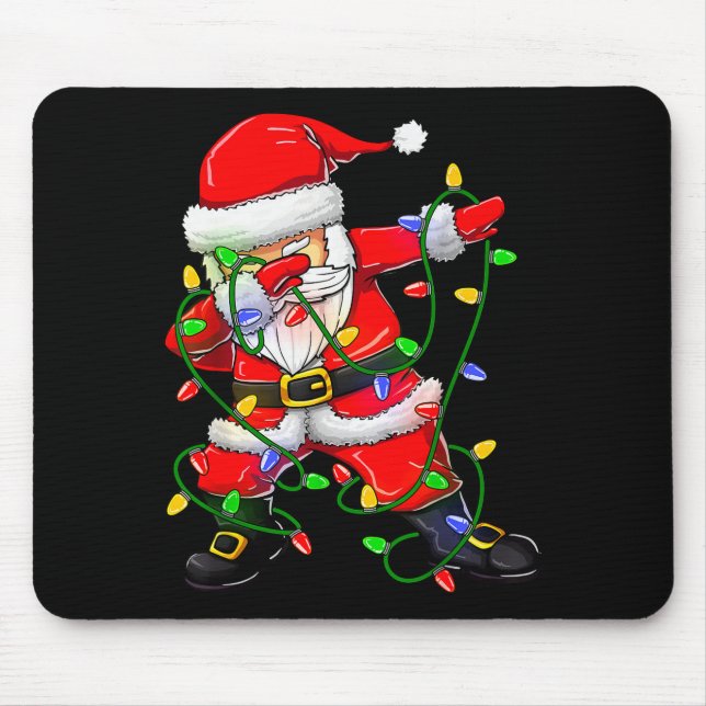 Dabbing Santa Funny Christmas Shirts Women 2024 Bo Mouse Pad (Front)