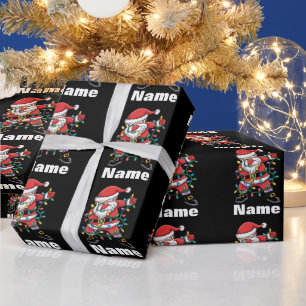 Dabbing Santa Funny Personalised Christmas Gift Wrapping Paper