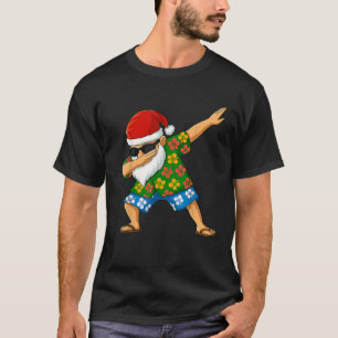 Dabbing Santa Hawaiian Beach Outfit Summer Christm T-Shirt