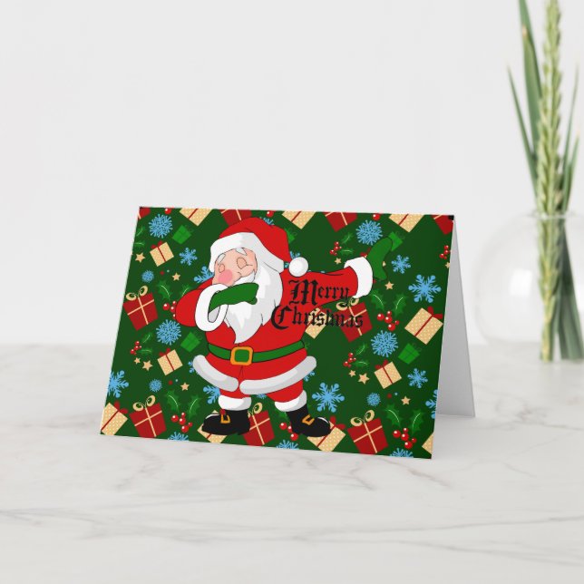 dabbing santa holiday card (Front)