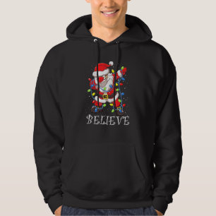 Dabbing Santa In Face Mask Glasses Believe Christm Hoodie