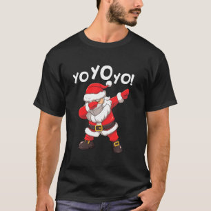 Dabbing Santa In Face Mask Yo Yo Yo Funny Christma T-Shirt