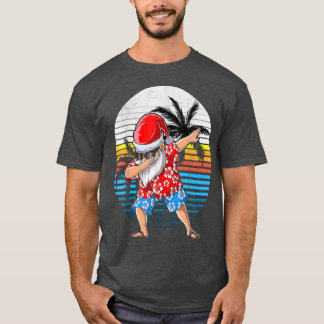Dabbing Santa Merry Christmas In July Summer Tropi T-Shirt