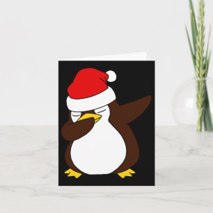 Dabbing Santa Penguin Xmas For Girls And For Boys Card