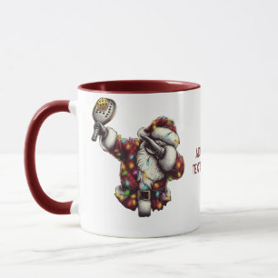 Dabbing Santa Playing Pickleball Sports Lover Mug