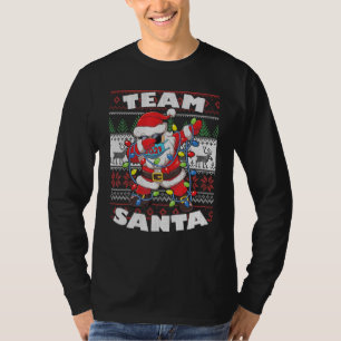 Dabbing Santa Quarantine Ugly Christmas Garland Te T-Shirt