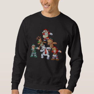 Dabbing Santa Reindeer Elf Bear Gingerbread  Chris Sweatshirt