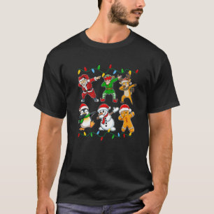 Dabbing Santa Reindeer Elf Snowman Friends Christm T-Shirt