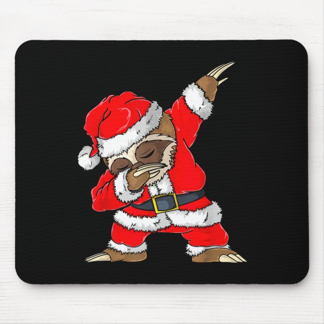 Dabbing Santa Sloth Merry Slothmas Christmas Kids  Mouse Pad (Front)