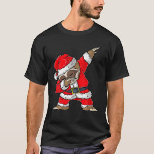 Dabbing Santa Sloth Merry Slothmas Christmas Kids T-Shirt