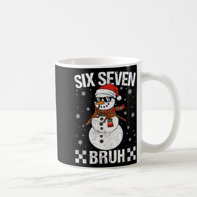 Dabbing Santa Snowman 6 7 Meme Christmas Six Seven Coffee Mug (Right)