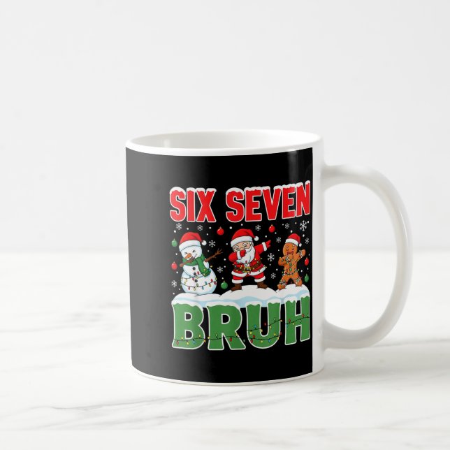 Dabbing Santa Snowman 6 7 Meme Christmas Six Seven Coffee Mug (Right)