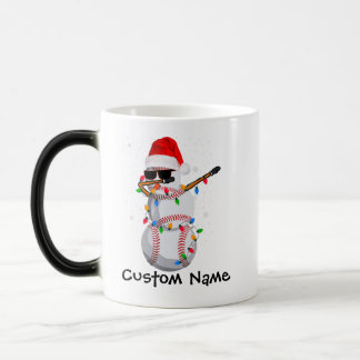 Dabbing Santa Snowman Baseball Christmas Mug