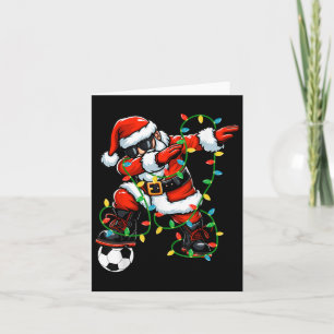 Dabbing Santa Soccer Christmas Lights Xmas Soccer Card
