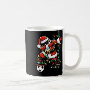 Dabbing Santa Soccer Christmas Lights Xmas Soccer Coffee Mug