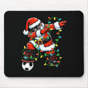 Dabbing Santa Soccer Christmas Lights Xmas Soccer  Mouse Pad