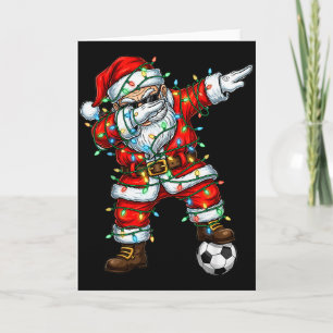Dabbing Santa Soccer Christmas Pajamas Boys Kids M Card