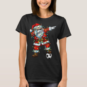 Dabbing Santa Soccer Christmas Pajamas Boys Kids M T-Shirt
