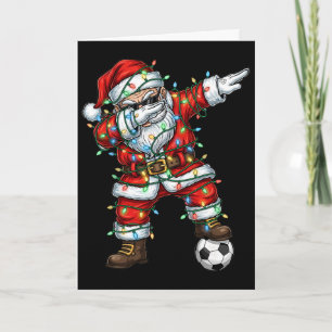 Dabbing Santa Soccer Christmas Pyjamas Boys Kids M Card