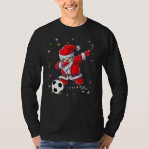 Dabbing Santa Soccer for Boys Girls Christmas Tr T-Shirt