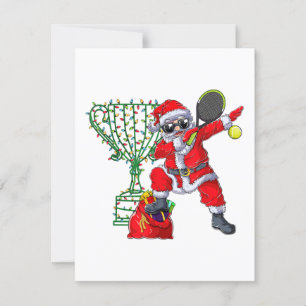 dabbing santa tennis christmas xmas gift men invitation