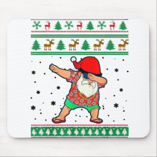 Dabbing Santa, Ugly Christmas Summer Tropical Hawa Mouse Pad