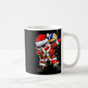 Dabbing Santa Volleyball Christmas Lights Pyjamas Coffee Mug