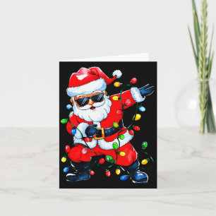 Dabbing Santa Xmas Light Girls Boys Kids Funny Chr Card