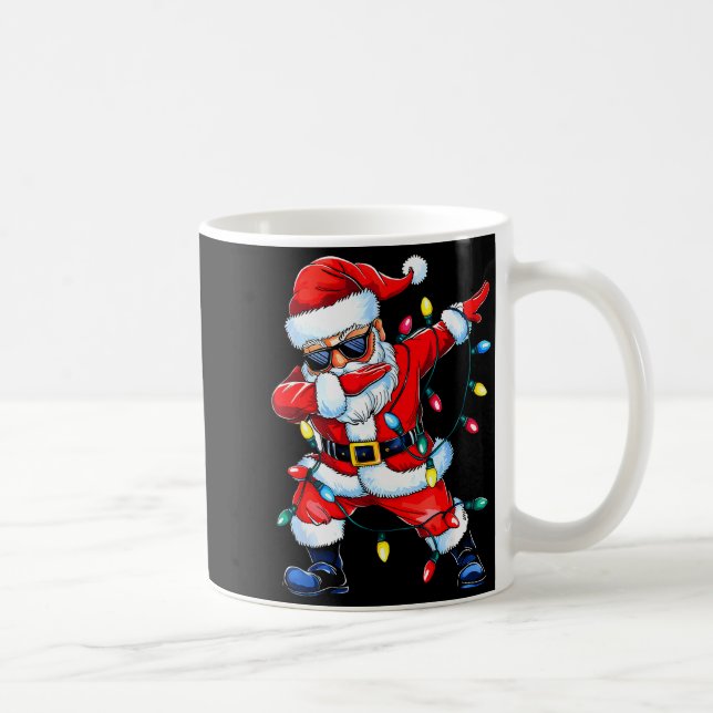 Dabbing Santa Xmas Light Girls Boys Kids Funny Chr Coffee Mug (Right)
